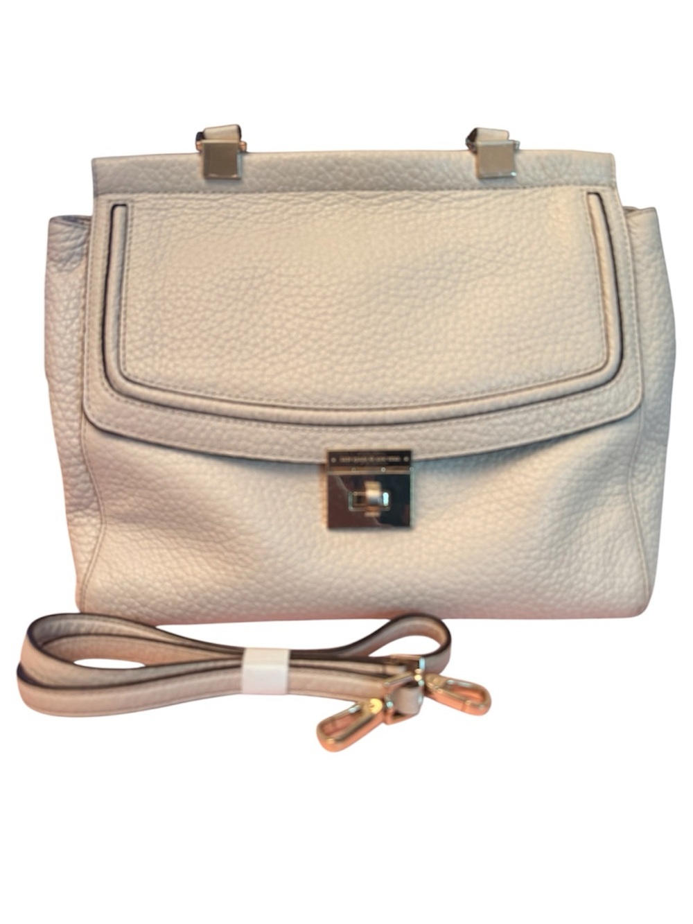Kate Spade Pebbled Leather Top-Handle Satchel in Cream